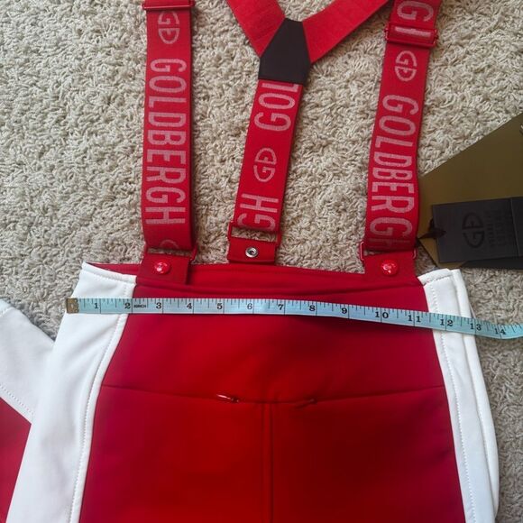 GOLDBERGH WOMEN'S HIGH END SALOPETTE SKI PANTS BIB FLAME RED NWT US 4 - Picture 6 of 10
